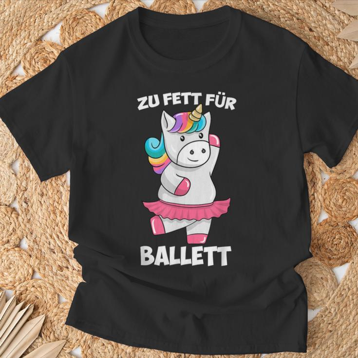 Zu Fett For Ballet Thick Unicorn Fat Unicorn Tutu T-Shirt Geschenke für alte Männer