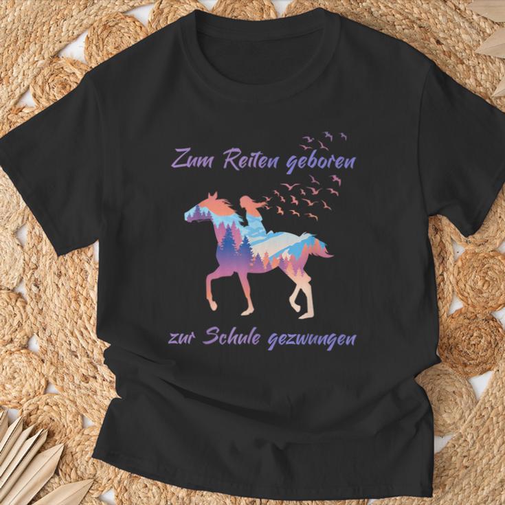 Zum Reiten Geboren Zur Schule Gezwungen S T-Shirt Geschenke für alte Männer