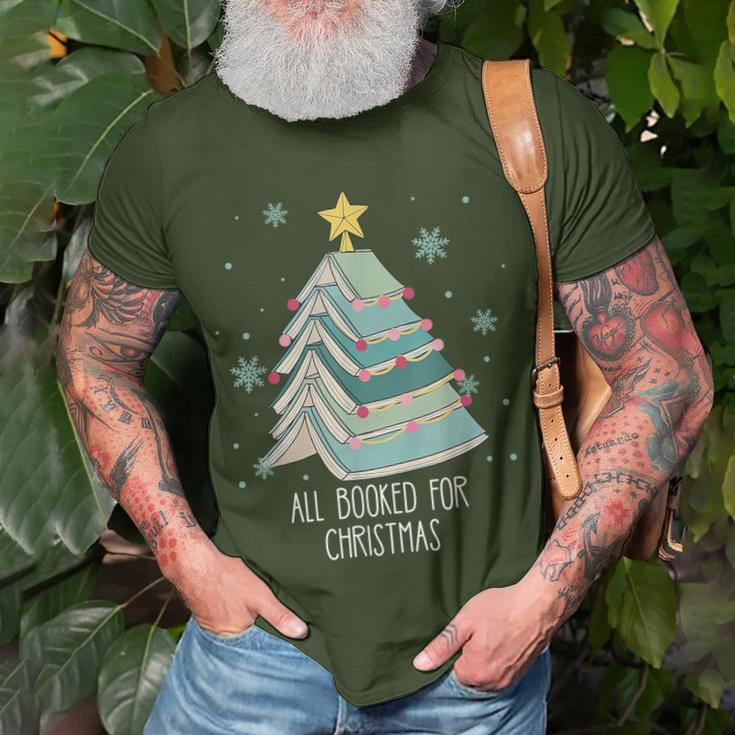 All Booked For Christmas Books Tree Reading Lover Xmas T-Shirt Gifts for Old Men