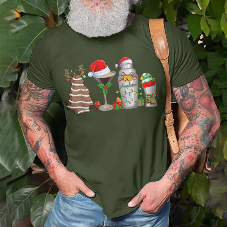 Christmas Cocktail Espresso Martini Drinking Party Bartender T-Shirt Gifts for Old Men