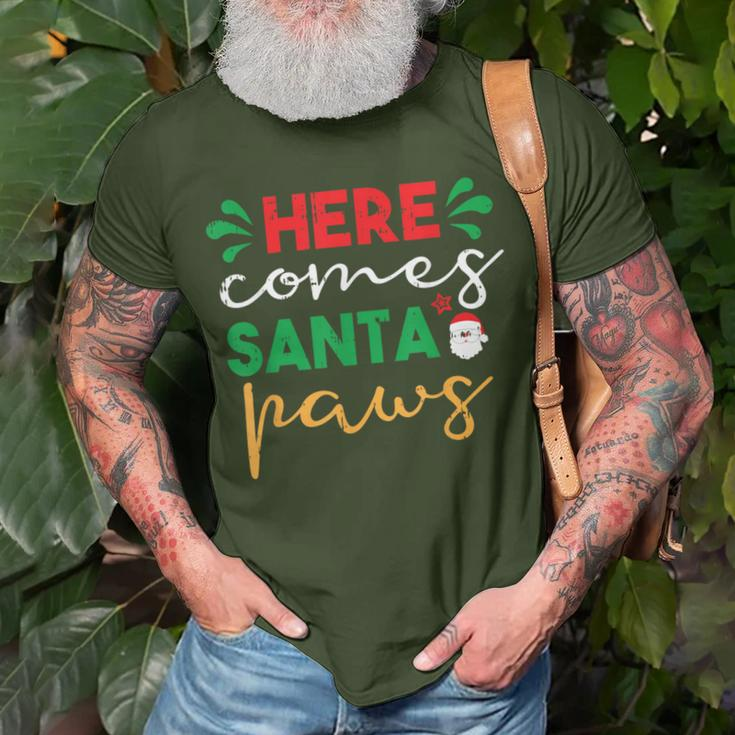Here Comes Santa Paws Christmas Pajama X-Mas Dog Lover Puppy T-Shirt Gifts for Old Men