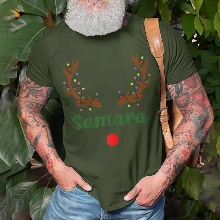 Custom Name Christmas Matching Family Pajama Samara T-Shirt Gifts for Old Men