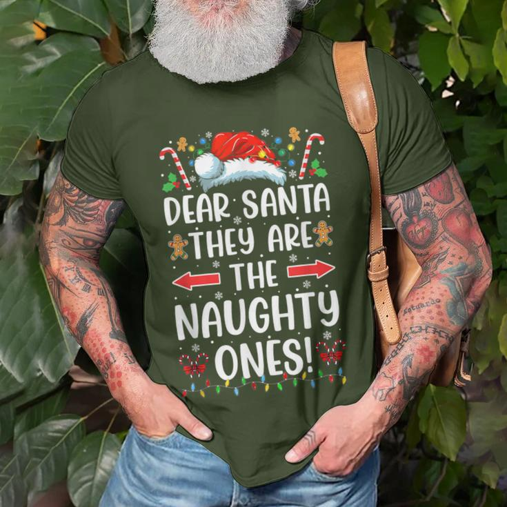 Dear Santa They Are The Naughty Ones Christmas Pajamas T-Shirt Gifts for Old Men