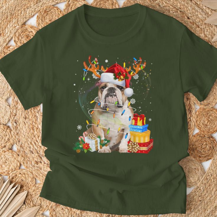 English Bulldog Christmas Dog Reindeer T-Shirt Geschenke für alte Männer