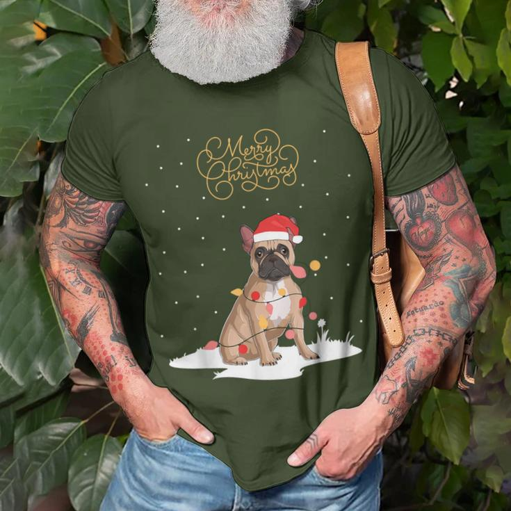 Frenchie Santa Xmas Merry Christmas French Bulldog T-Shirt Gifts for Old Men