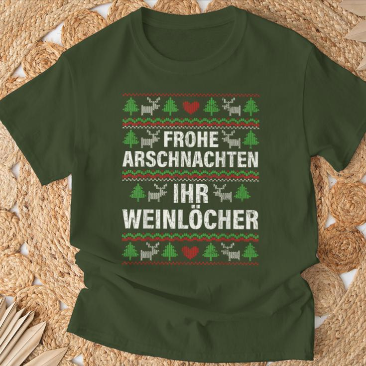 Frohe Arschnacht Ihr Weinloches Christmas T-Shirt Geschenke für alte Männer