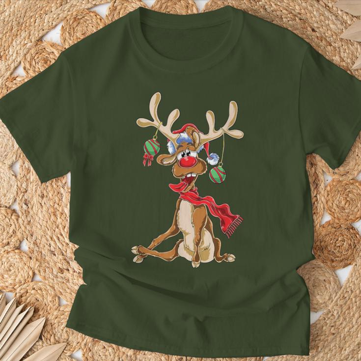 Reindeer Christmas Antlers Short Sleeve T-Shirt Geschenke für alte Männer