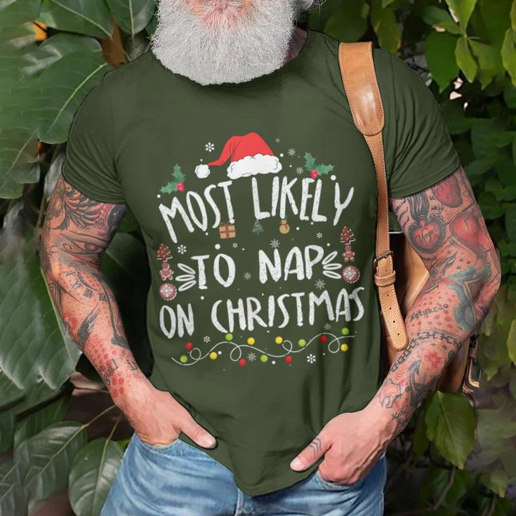 Most Likely To Nap On Christmas Award-Winning Relaxation T-Shirt Gifts for Old Men