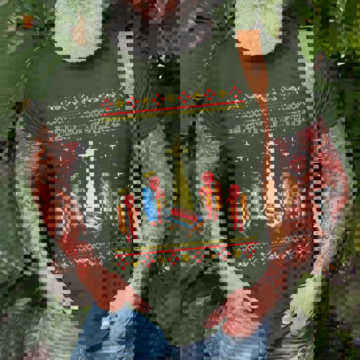 Merry Glizzmas Tacky Merry Christmas Hot Dogs Holiday T-Shirt Gifts for Old Men