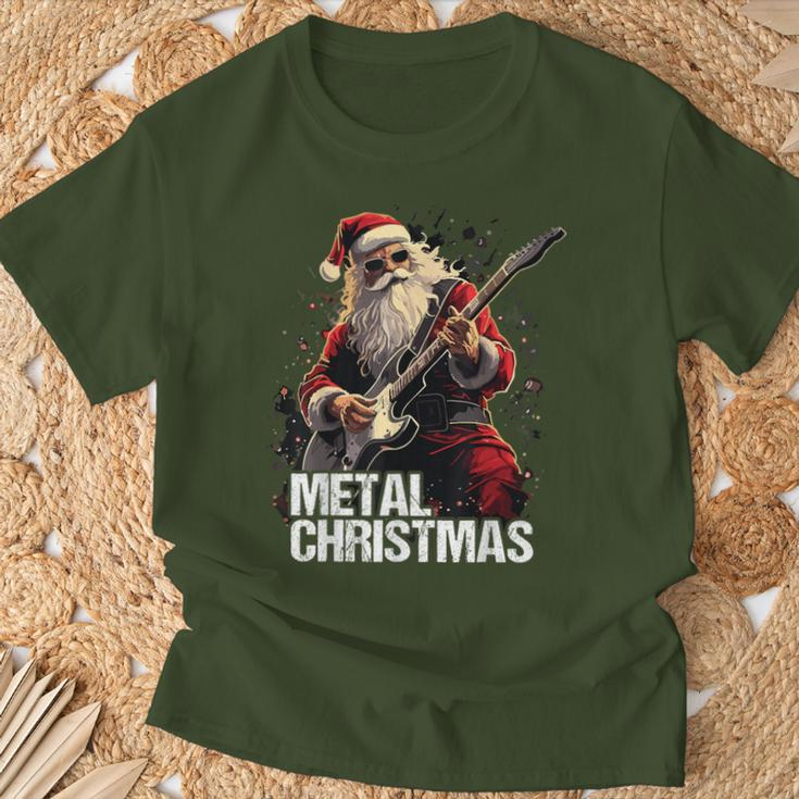 Metal Christmas Christmas Santa Guitar T-Shirt Geschenke für alte Männer