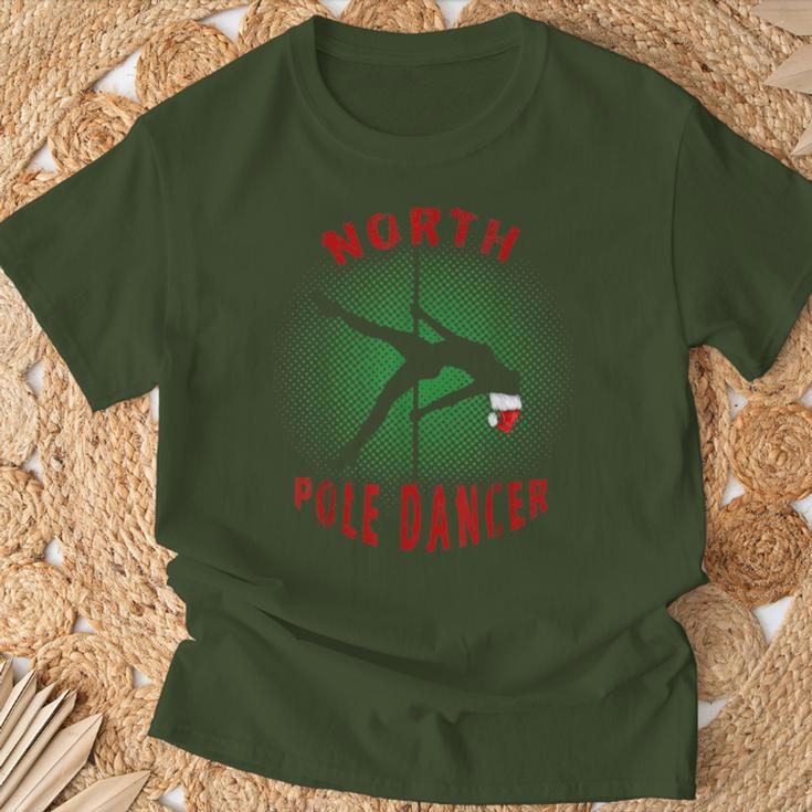 North Pole Dance With Santa Hat T-Shirt Gifts for Old Men