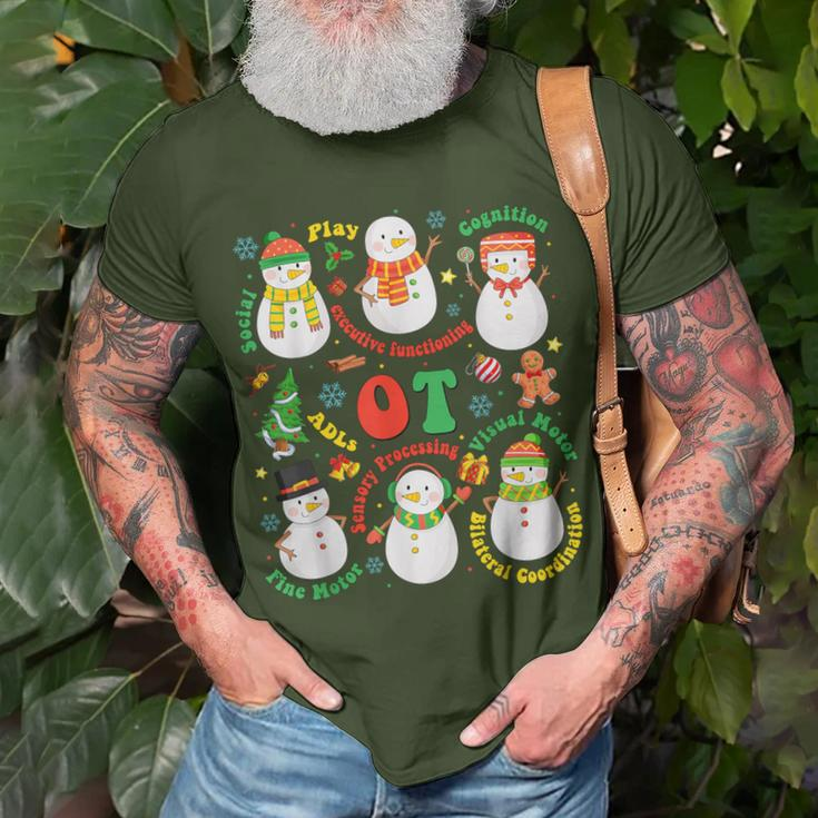Occupational Therapy Ot Ota Merry Christmas Cute Snowman T-Shirt Gifts for Old Men