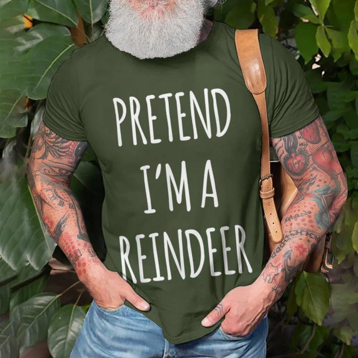 Pretend Im A Reindeer Easy Christmas Costume Xmas Pajamas T-Shirt Gifts for Old Men