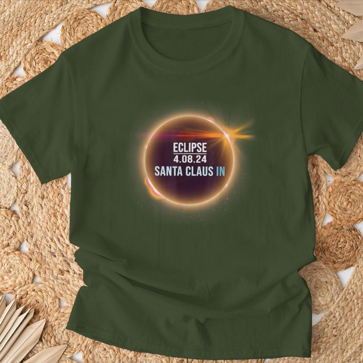 Santa Claus Indiana Total Solar Eclipse 04082024 Totality T-Shirt Gifts for Old Men