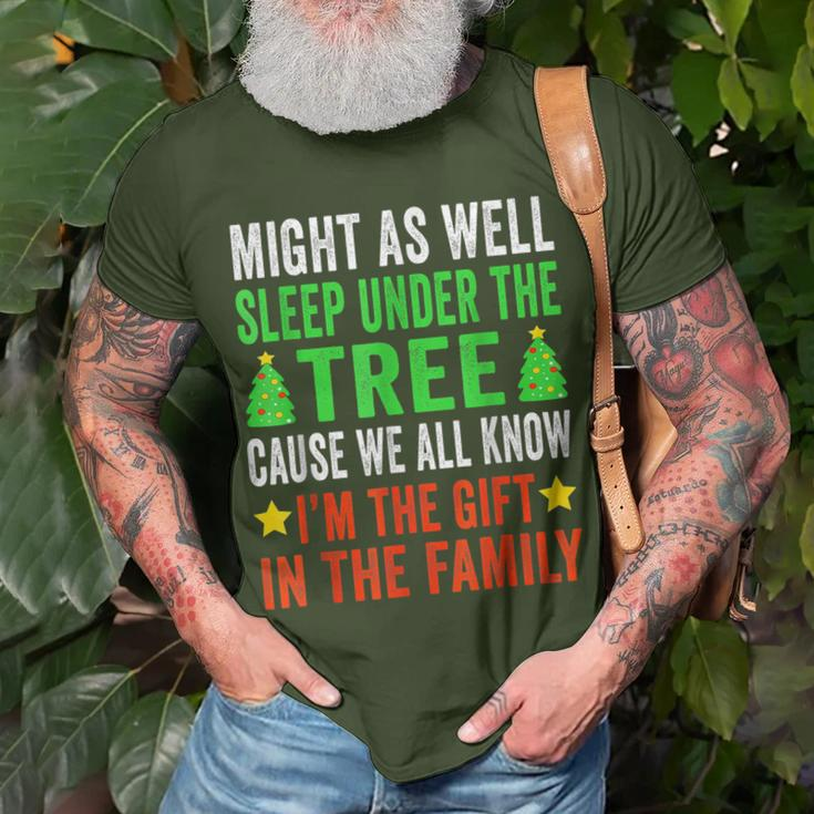 Might As Well Sleep Under The Tree Christmas Family T-Shirt Gifts for Old Men