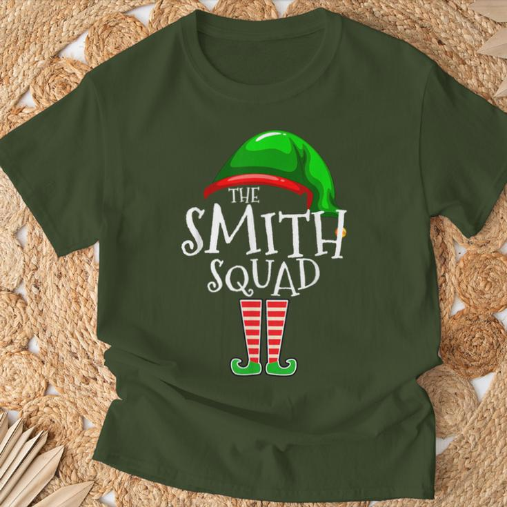 Smith Squad Elf Group Matching Family Name Christmas T-Shirt Gifts for Old Men