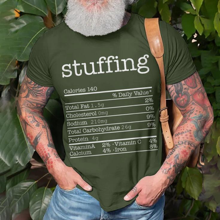 Stuffing Nutrition Facts Thanksgiving Christmas Food T-Shirt Gifts for Old Men