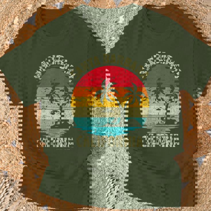 Vacaciones Familiaresintage Retro California Santa Barbara Beach Camiseta unisex Regalos para ancianos