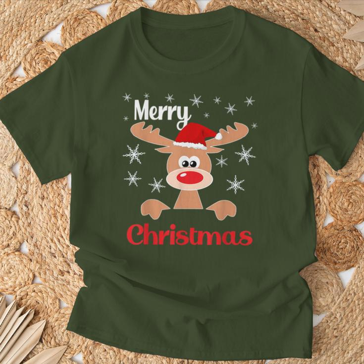 Weihnachts Rentier Weihnachtsmütze Merry Christmas T-Shirt Geschenke für alte Männer