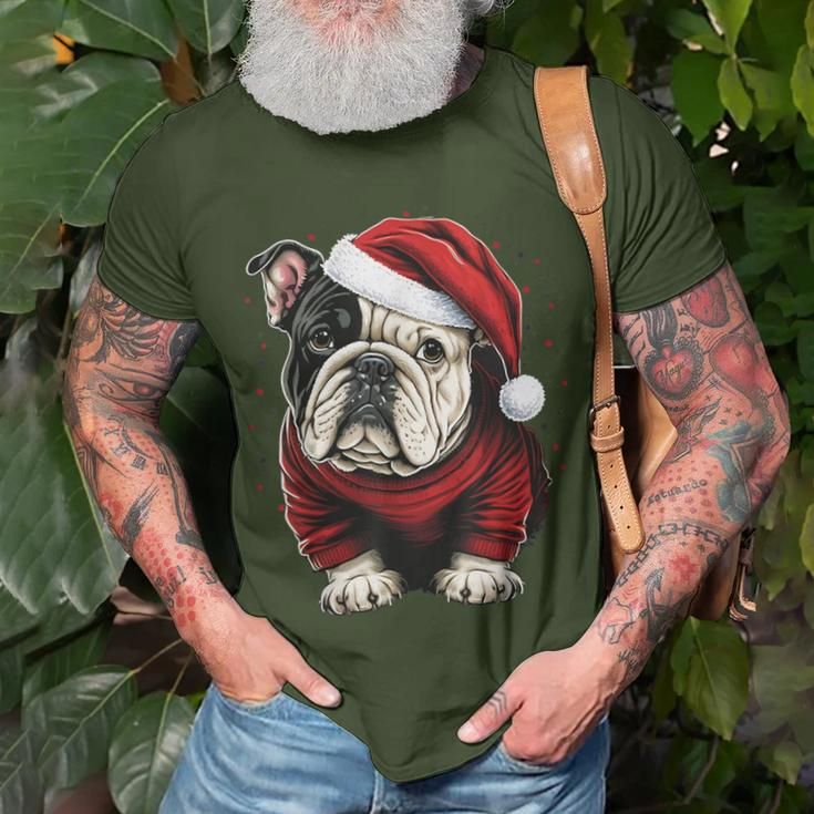 Xmas Bulldog Santa On Christmas Bulldog T-Shirt Gifts for Old Men