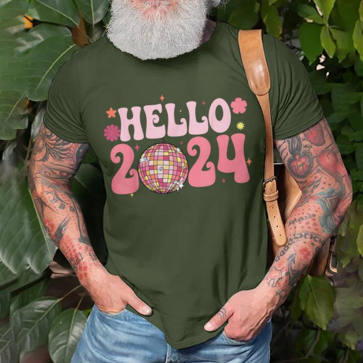 Year End Party Merry Christmas Happy New Year Hello 2024 T-Shirt Gifts for Old Men