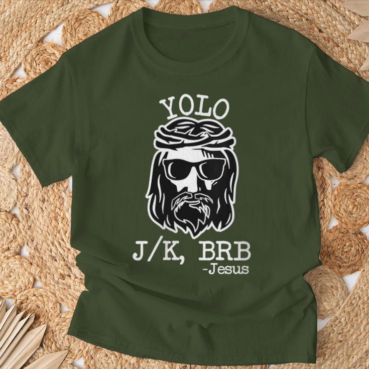 Yolo Lol Jk Brb Jesus Christmas X Mas Religious Christ T-Shirt Gifts for Old Men