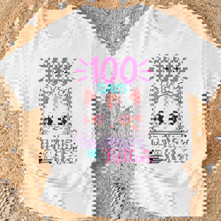 100 Days Of School You Must Be Kitten Cat 100 Days Of School T-Shirt Gifts for Old Men