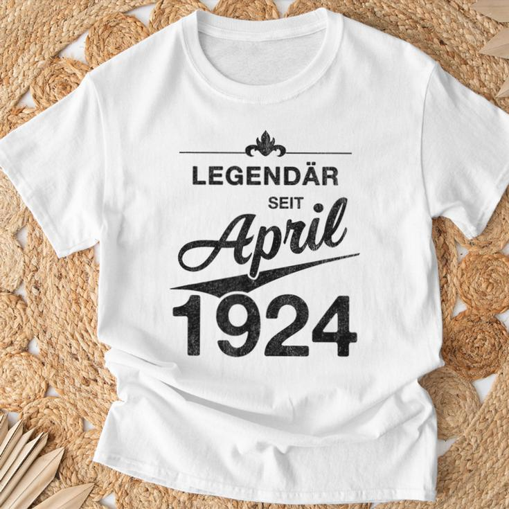 100 Geburtstag 100 Jahre Alt Legendär Seit April 1924 T-Shirt Geschenke für alte Männer