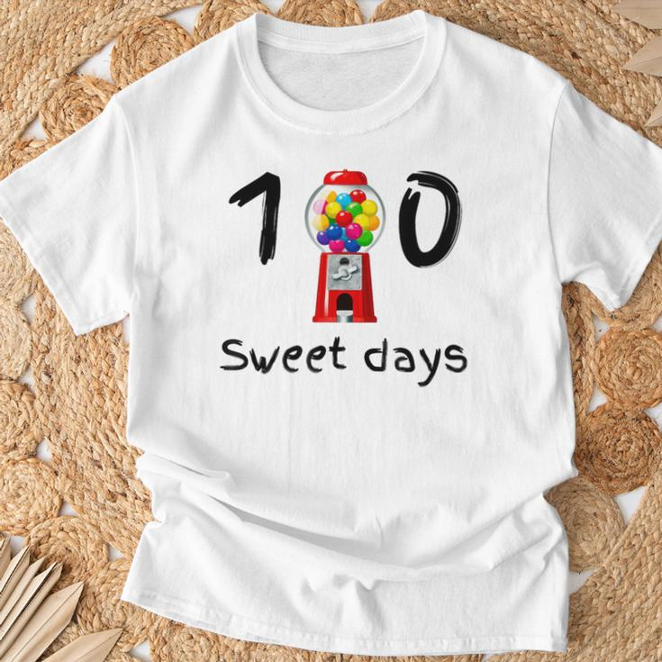 100 Süße Schultage Kaugummiautomat Lehrerin Studentin T-Shirt Geschenke für alte Männer