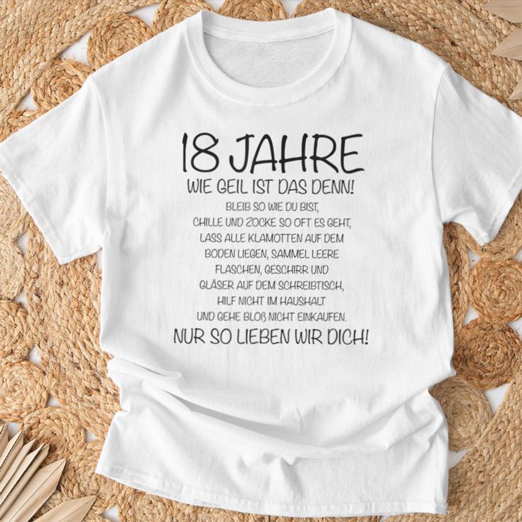 18 Jahre Wie Geil Ist Das Denn Junge 18 Geburtstag T-Shirt Geschenke für alte Männer