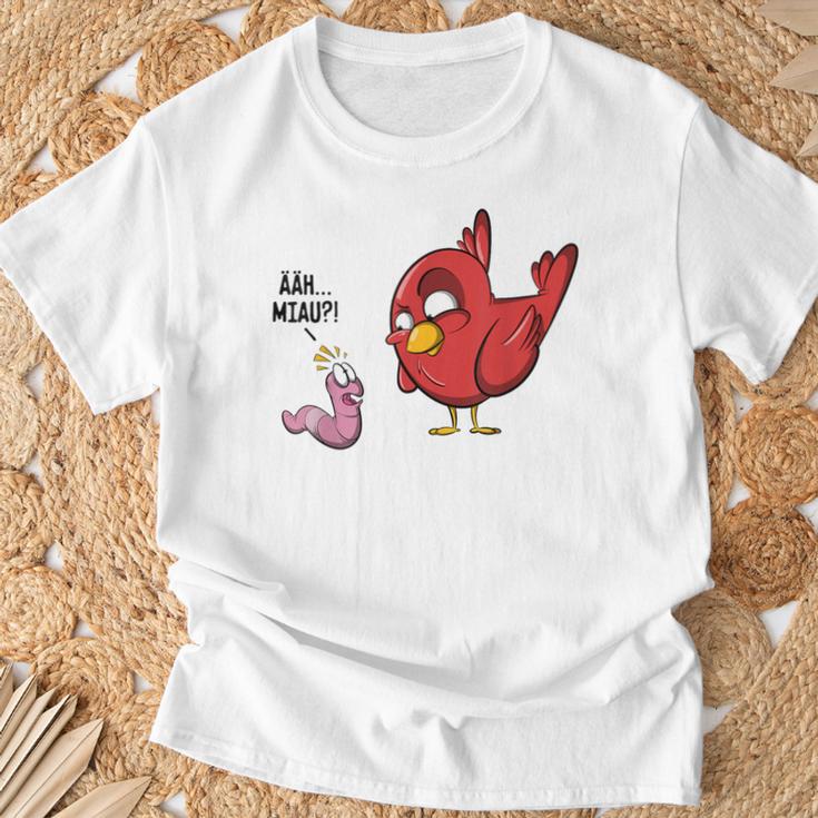 Äh Miau Bird And Wurm Fun Witz Gray S T-Shirt Geschenke für alte Männer