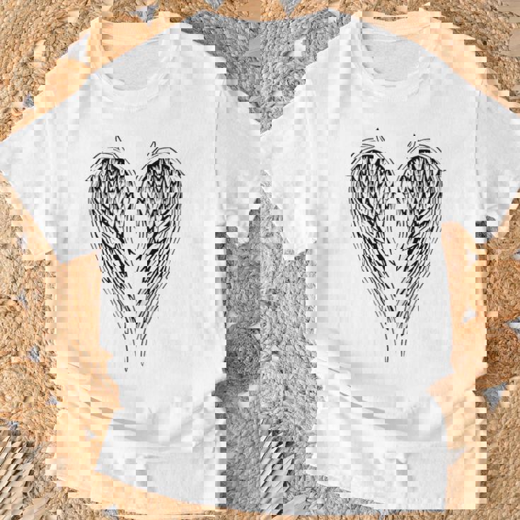 Alas De Ángel En La Parte Trasera Sin Mangas Camiseta unisex Regalos para ancianos