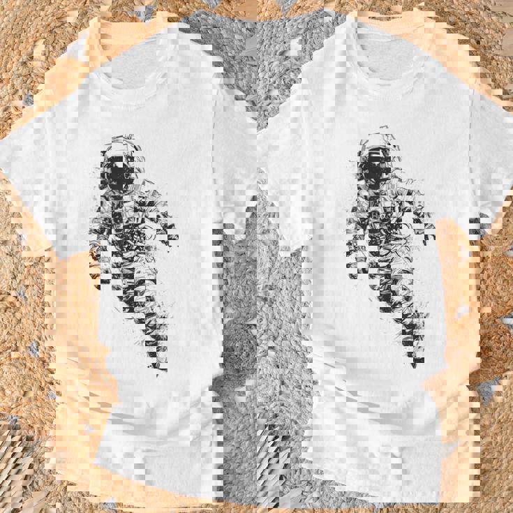 Astronauta Gráfico Espacio Motivo Astronauta Camiseta unisex Regalos para ancianos