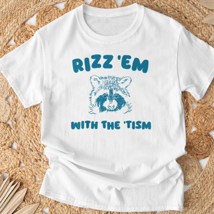Autism Rizz Em With The Tism Meme Autistic Raccoon T-Shirt Gifts for Old Men