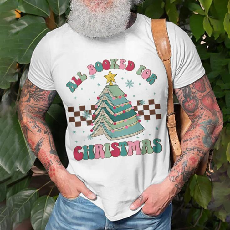 All Booked For Christmas Tree Book Bookish Christmas T-Shirt Gifts for Old Men