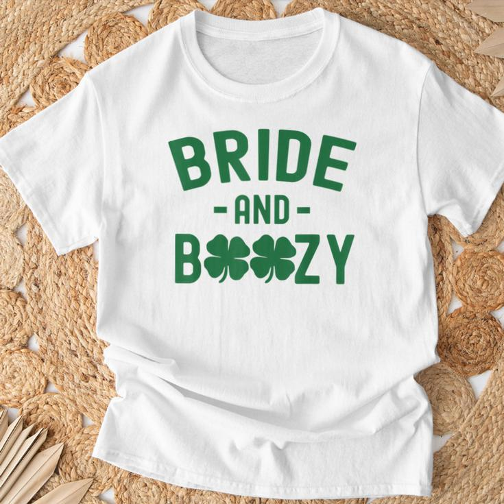 Bride And Boozy Irish St Patrick's Day Shamrocks T-Shirt Gifts for Old Men