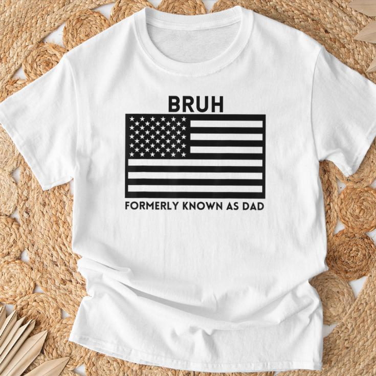 Bruh Formerly Known As Dad Usa Flag Father's Day Men T-Shirt Gifts for Old Men