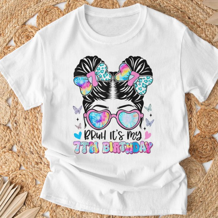 Bruh It's My 7Th Birthday Retro 7 Year Old Birthday 7Yr Girl T-Shirt Gifts for Old Men