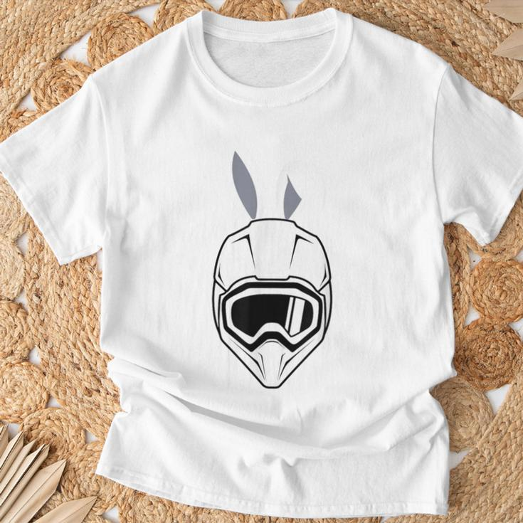 Bunny Ears Bike Helmet Happy Easter T-Shirt Gifts for Old Men