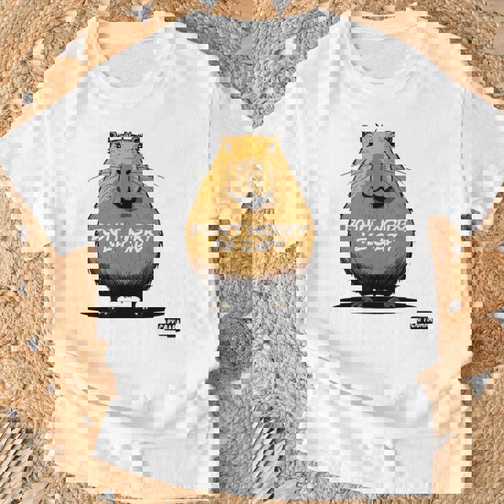 Capibara No Te Preocupes Sé Capibara Divertido Lindo Sé Feliz Capibara Camiseta unisex Regalos para ancianos