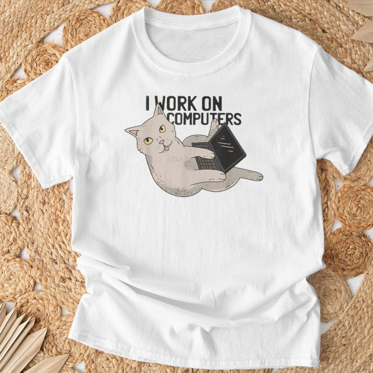 Cat Cat Kitten Programmer Computer Science T-Shirt Geschenke für alte Männer
