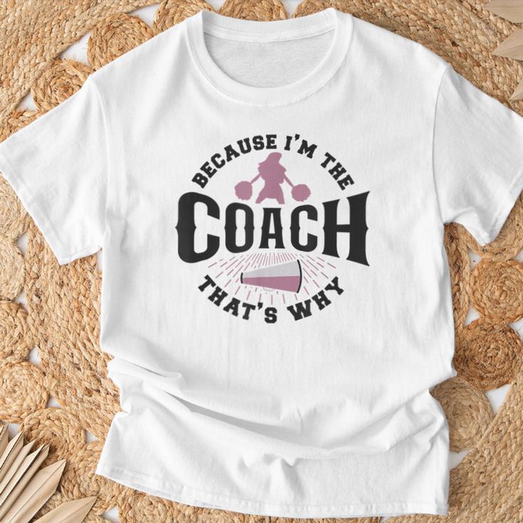 Cheerleader-Coach Anfeuern Weil Ich Der Coach Bin Deshalb T-Shirt Geschenke für alte Männer