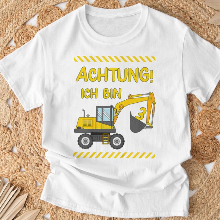 Children's Achtung Ich Bin 3 Jahre Digger 3Rd Birthday T-Shirt Geschenke für alte Männer