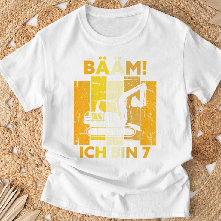Children's Bäm Ich Bin 7 Sieben Jahre Boy 7Th Birthday Digger T-Shirt Geschenke für alte Männer