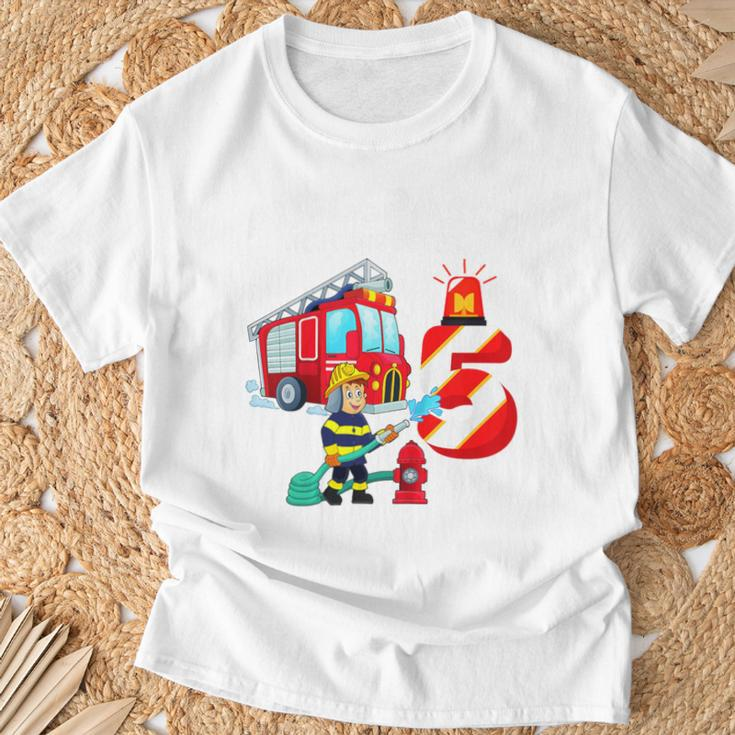 Children's Birthday Feuerwehr Fire Brigade Attention Ich 80 T-Shirt Geschenke für alte Männer