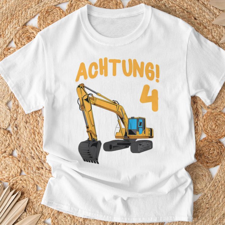 Children's Digger Birthday 'Ich Bin 4 Jahre Bausite' T-Shirt Geschenke für alte Männer