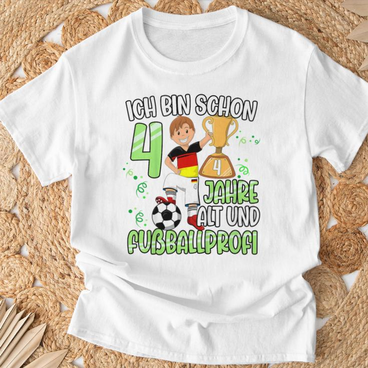 Children's Football Boy 4Th Birthday Ich Bin Schon 4 Jahre 80 T-Shirt Geschenke für alte Männer