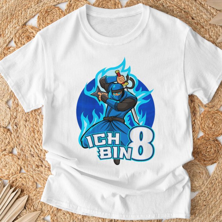 Children's Ich Bin 8 8 Jahre Junge Ninja T-Shirt Geschenke für alte Männer