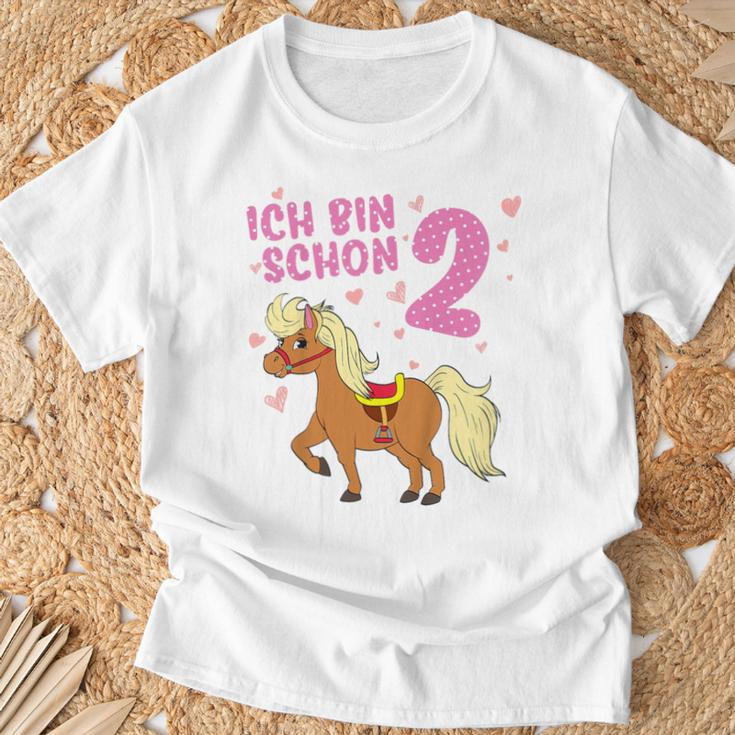 Children's Ich Bin Schon 2 Pferd Zwei Jahre Pony 2 Geburtstag T-Shirt Geschenke für alte Männer