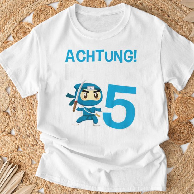 Children's Ninja 5Th Birthday Achtung Ich Bin Fünf T-Shirt Geschenke für alte Männer